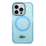 Lacoste MagSafe Transparent Case for iPhone 15 Pro - Blue