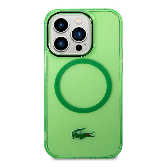 Lacoste MagSafe Transparent Case for iPhone 15 Pro Max - Green