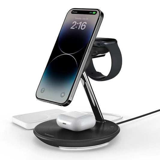 MagEasy PowerStation 5-in-1 Magnetic Wireless Charging Stand - Black