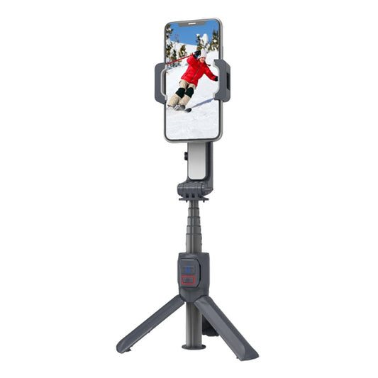 Porodo Anti-Shake 2-Axis Gimbal Stabilizer with Rotatable Central Control, Built-in Tripod, and 3-Mode Light for Smartphones & Action Cameras