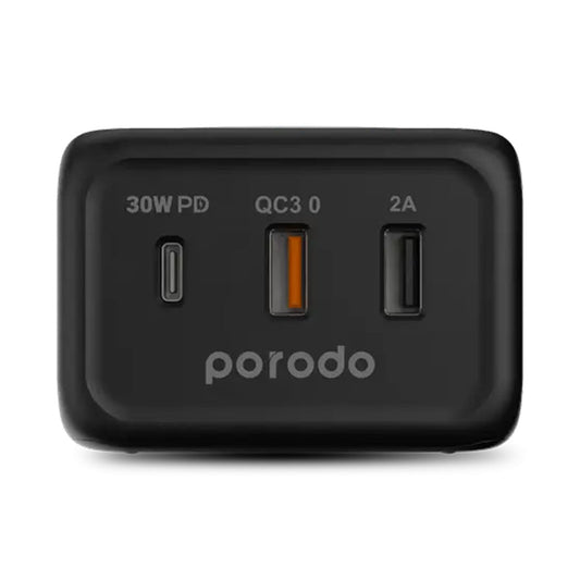 Porodo Triple Ports Fast Wireless Charger | PD-FWCH005-BK