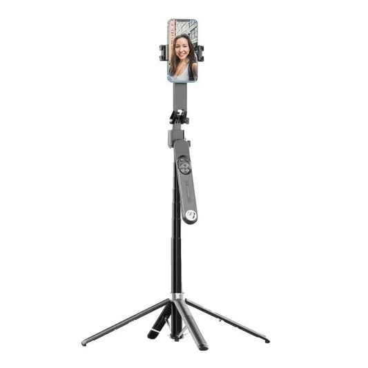 Porodo Selfie Stick Pro X - 360° AI Smart Tracking with Detachable Lights and Tripod