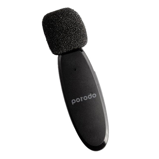 Porodo Dual Connector Lavalier Microphone Dual Mic - Black