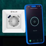 Tellur Smart WiFi Wall Plug, 3600W, 16A, PD20W, USB 18W, Energy Reading - White