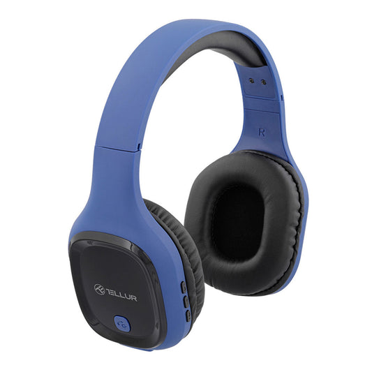 Tellur Pulse Bluetooth Over-Ear Headphones – Blue – Wireless Comfort with Superior Sound Quality