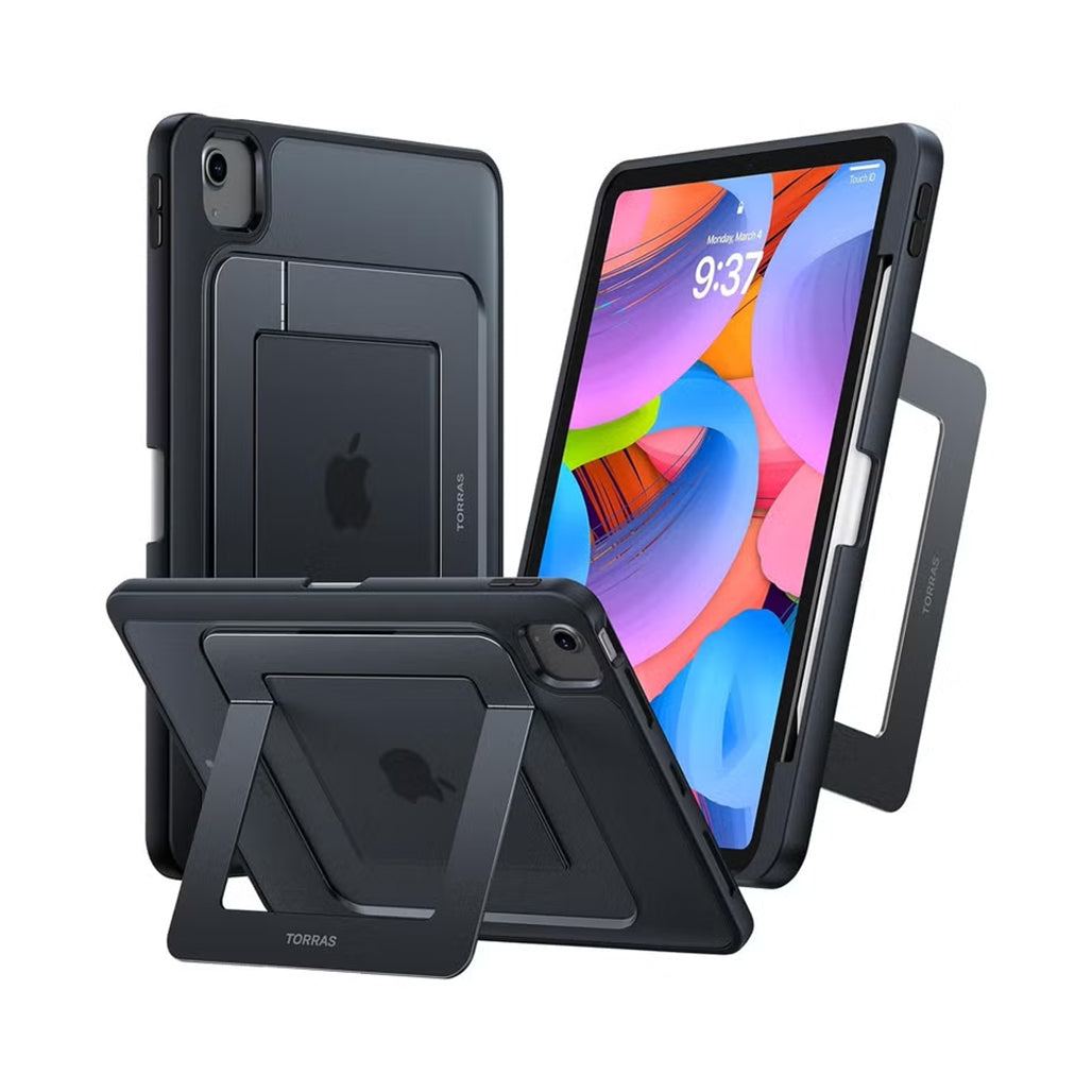 Torras Ostand - Case for iPad Air 5th Generation with Pencil Holder & Adjustable Dual Stand