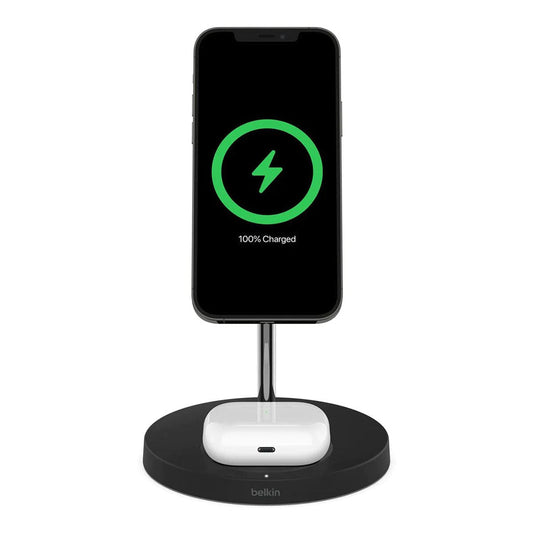 Belkin BoostCharge Pro 2-in-1 Wireless Charger Stand with Official MagSafe Charging 15W - Black