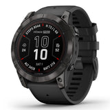 Garmin Fēnix® 7X Pro Sapphire Solar Edition - Titanium with Fog Gray/Ember Orange Band