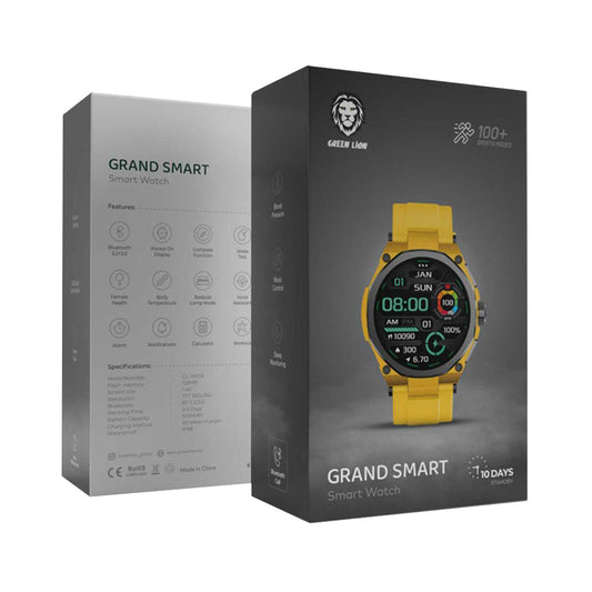 Green Lion GNGRNDSWBKYL Grand Smart Watch - Yellow