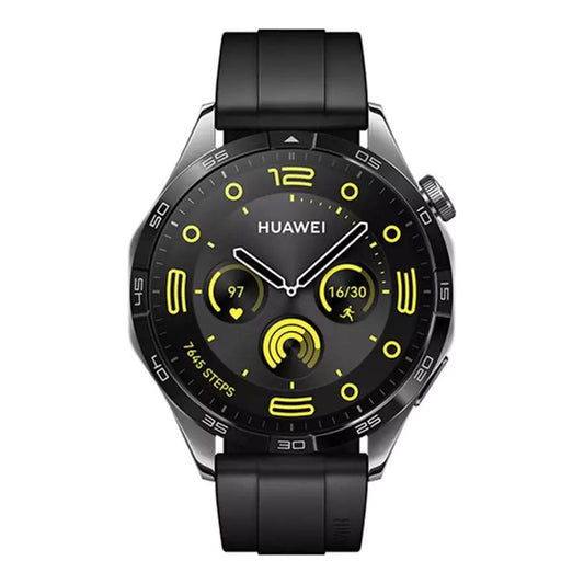 Huawei Watch GT4 46mm Black Fluoroelastomer Strap - Advanced Smartwatch with AMOLED Display