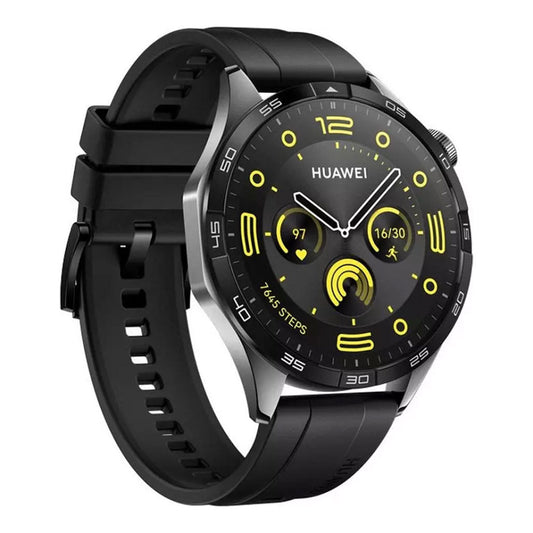 Huawei Watch GT4 46mm Black Fluoroelastomer Strap - Advanced Smartwatch with AMOLED Display