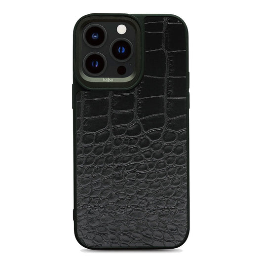 Kajsa Luxury Glamorous Collection - Croco II Case for iPhone 14 Pro / iPhone 14 Pro Max Black from Kajsa sold by 961Souq-Zalka