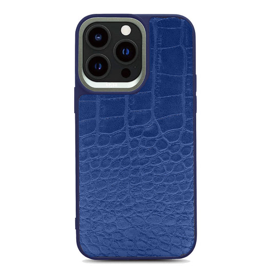 Kajsa Luxury Glamorous Collection - Croco II Case for iPhone 14 Pro / iPhone 14 Pro Max Navy Blue from Kajsa sold by 961Souq-Zalka