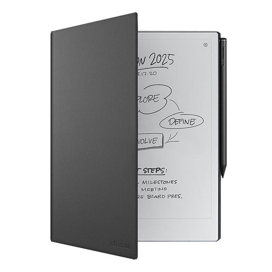 reMarkable 2 Book Folio Cover - Premium Black Leather Protection