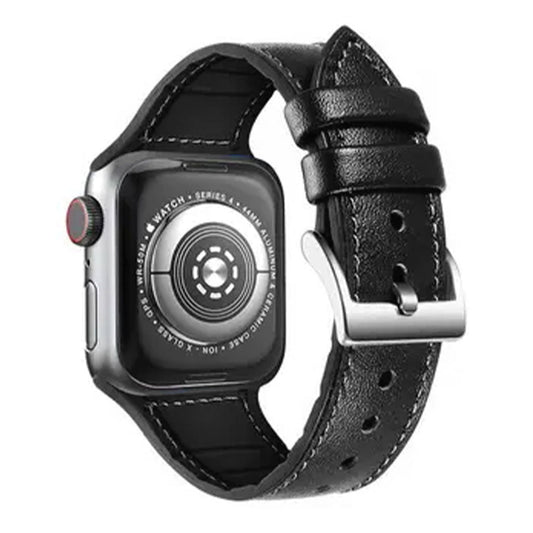 Green Lion Leather Link Watch Strap For Apple Watch 38mm/40mm/41mm - Black
