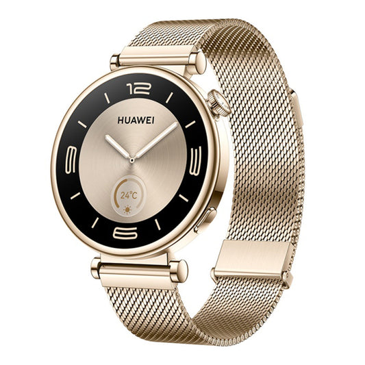 Huawei Watch GT 4 41mm Light Gold Milanese Strap - Premium AMOLED Smartwatch with Advanced Fitness and Health Features